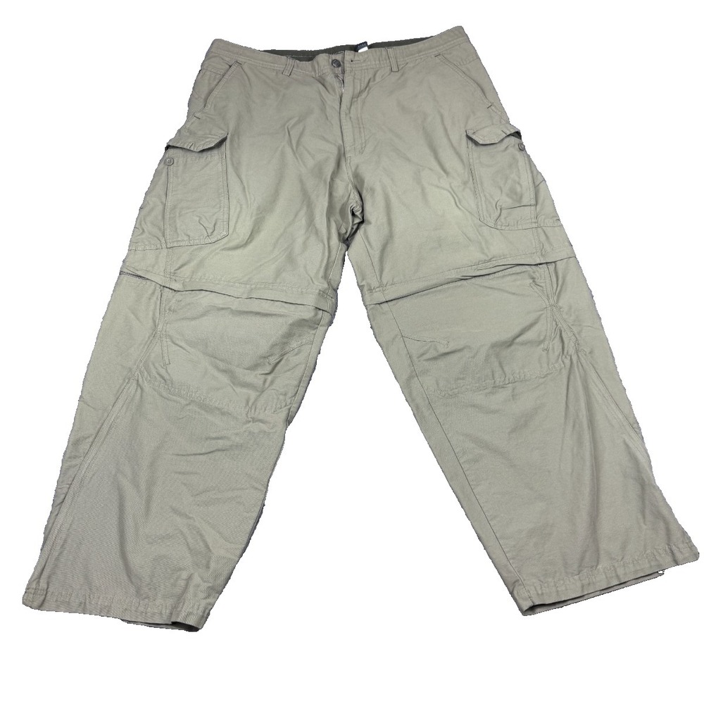 REI Co-Op Men 40X30 Pants Relaxed Fit Cargo Green Convertible Hiking Zip Off EUC
